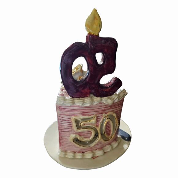 Blue Sky Clayworks 50th Birthday Cake Mouse Tealight Heather Goldminc 2001 - Picture 5 of 7